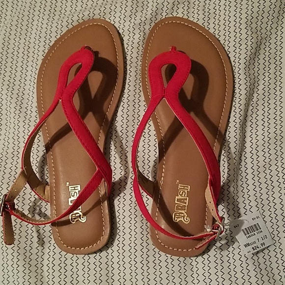 red dressy sandals